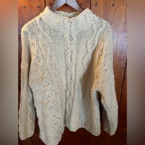 Vagabond Imports Vintage Cable Knit Sweater - Cream